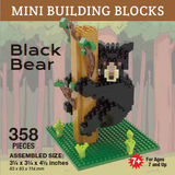Mini Building Block Black Bear in Tree