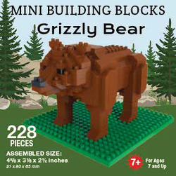 Mini Building Block Grizzly Bear