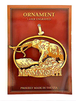 Wood Woolly Mammoth Ornament Mammoth Lakes