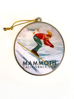 Mammoth Lakes Retro Skier Ornament