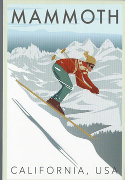 Retro Mammoth Lakes Skiier Postcard-QTY=50