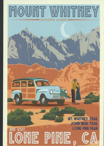 Retro Mt. Whitney Postcard-QTY=50