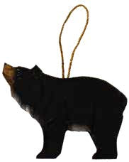 Carved Wood Bear Ornament with Regional Name Drop