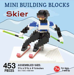 Mini Building Block Snow Skier